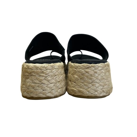 Eileen Fisher Women’s Black Suede Espadrilles Slide Wedge Sandals Size 8 - Picture 4 of 7